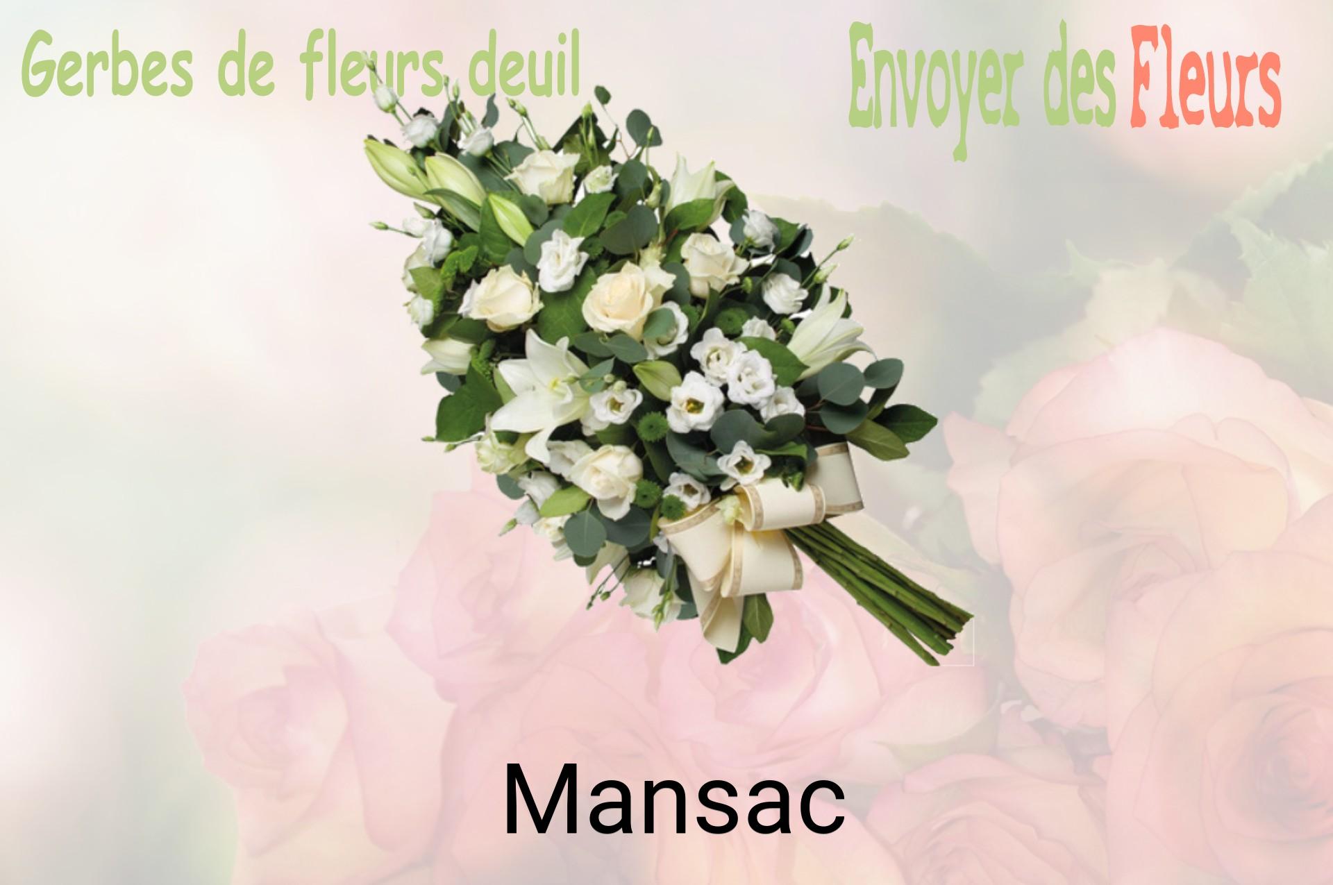 Gerbe de fleurs de deuil livrée à Mansac